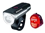 Sigma Sport LED Fahrradbeleuchtung-Set AURA 60 USB/NUGGET II, Frontlicht und Rücklicht, StVZO Zulassung, Akku wiederaufladbar, wasserdicht
